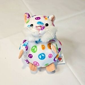 Ganz Mazin Hamster Hope Plush Toy Peace Signs